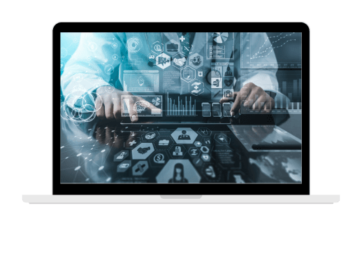 Electronic health record system on laptop